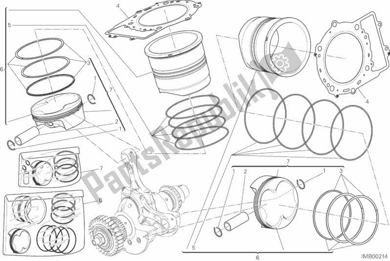 Todas las partes para Cilindros - Pistones de Ducati Superbike 1299S ABS USA 2015